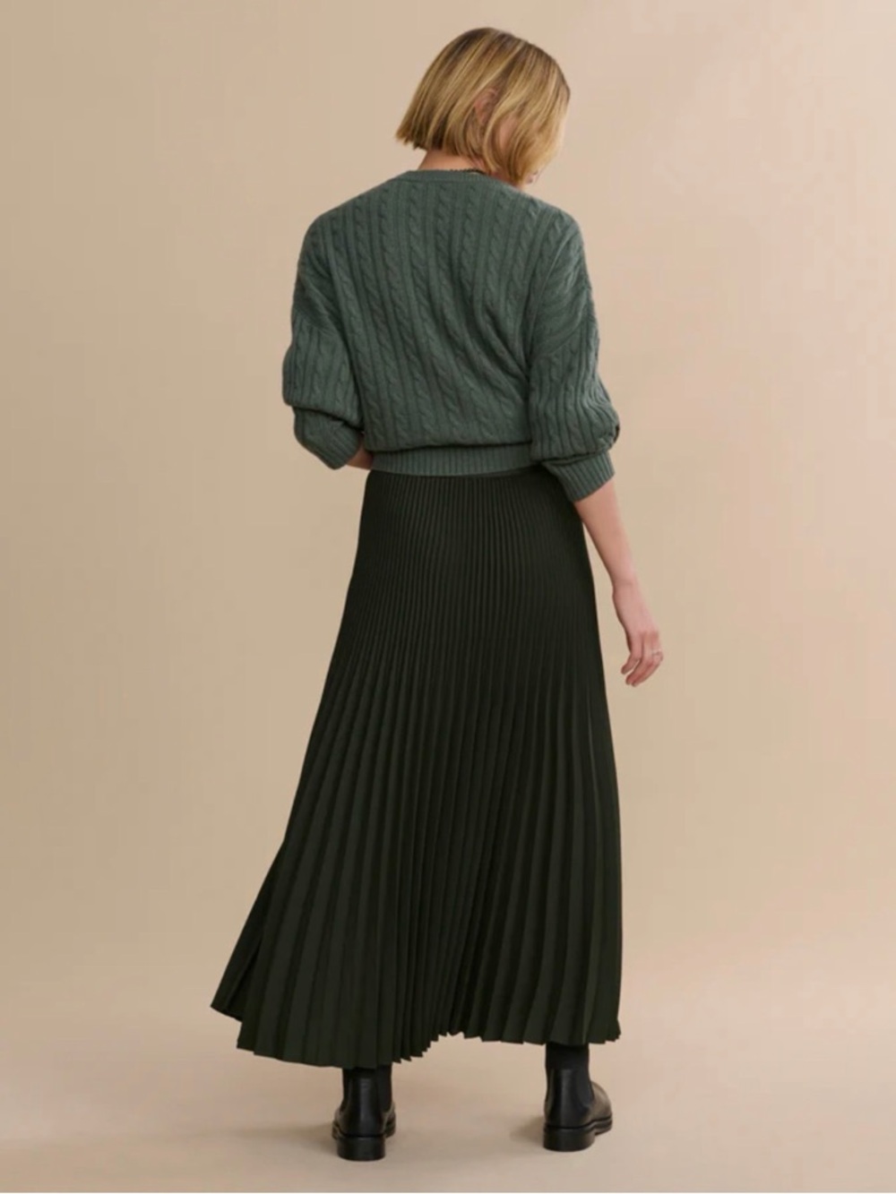 Jenni Kayne Pleated Skirt in Forest Green Size XL - Picture 2 of 7